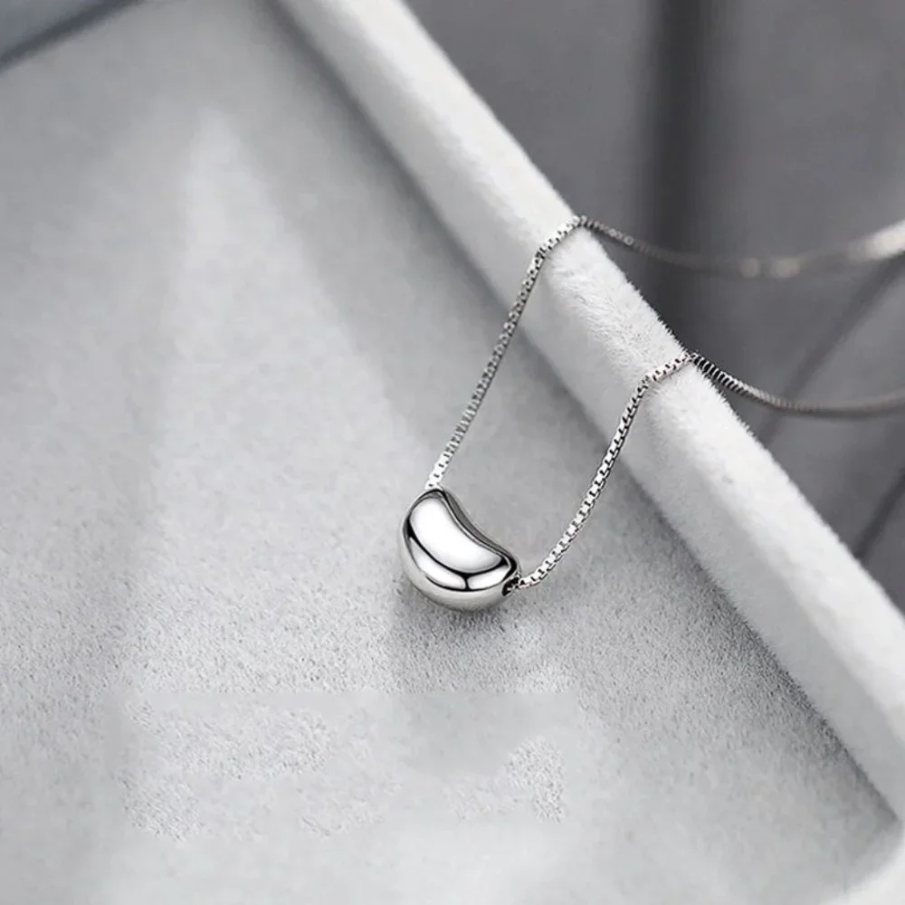 COPY - *NEW 925 Sterling Silver Simple Bean Necklace